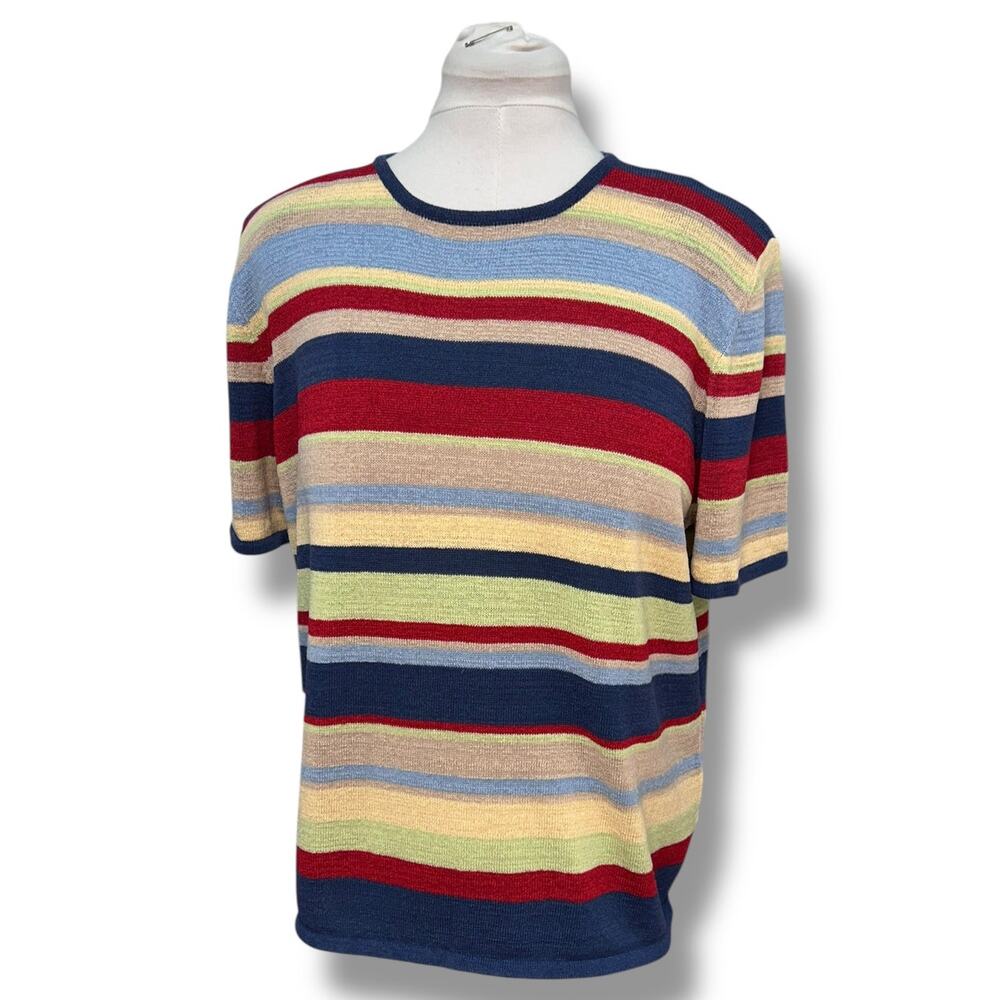 Alfred Dunner Vintage Women’s Short Sleeve Crew Neck Knit Sweater, size XL